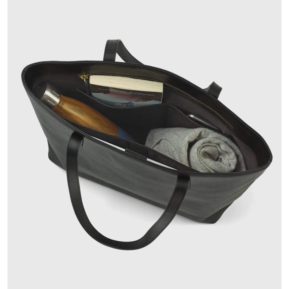 Quince NEW Classic Italian Leather Tote, Black - Picture 3 of 11